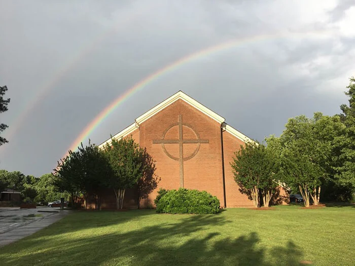 Exterior Rainbow Creedmoor Road Asbury Church in Raleigh, NC